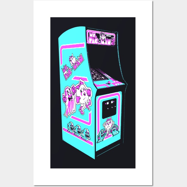 Ms. Pac Man Retro Arcade Game Wall Art by C3D3sign